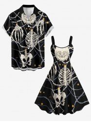 Halloween Skull Skeleton Claw Print Matching Outfit For Couples -  
