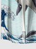 Whale Cat Sea Waves Print Matching Hawaii Beach Outfit For Couples -  