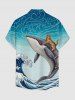 Whale Cat Sea Waves Print Matching Hawaii Beach Outfit For Couples -  
