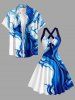 Fluid Marble Print Matching Hawaii Beach Outfit For Couples -  