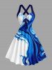 Fluid Marble Print Matching Hawaii Beach Outfit For Couples -  