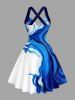 Fluid Marble Print Matching Hawaii Beach Outfit For Couples -  