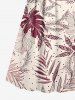 Tropical Leaf Branch Print Matching Hawaii Beach Outfit For Couples -  