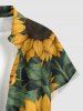 Sunflower Leaf Print Matching Hawaii Beach Outfit For Couples -  
