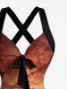 Coconut Tree Ombre Sky Print Hawaii Halter  Crisscross Strappy A Line Dress -  