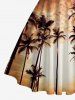 Coconut Tree Ombre Sky Print Hawaii Halter  Crisscross Strappy A Line Dress -  
