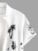 Coconut Tree Anchor Sea Waves Ship Cruise Print Buttons Pocket Hawaii Shirt For Men -  