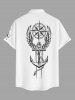 Coconut Tree Anchor Sea Waves Ship Cruise Print Buttons Pocket Hawaii Shirt For Men -  