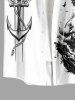 Coconut Tree Anchor Sea Waves Ship Cruise Print Buttons Pocket Hawaii Shirt For Men -  