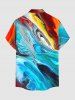 Mable Ocean Current Print Buttons Pocket Hawaii Shirt For Men -  