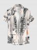 Air Ship Engineer Voyager Stellar Chemise hawaïenne imprimée à boutons et poche pour homme - Champagne L