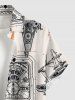 Air Ship Engineer Voyager Stellar Chemise hawaïenne imprimée à boutons et poche pour homme - Champagne L