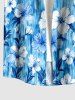 Flowers Leaf Ombre Print Buttons Pocket Hawaii Shirt For Men -  