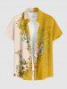 Tenue de plage hawaïenne assortie à imprimé fleurs et feuilles pour couples - Deep Yellow 