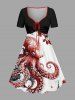 Octopus Flower Print Matching Hawaii Beach Outfit For Couples -  