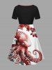 Octopus Flower Print Matching Hawaii Beach Outfit For Couples -  