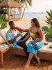Mable Tenue de plage hawaïenne assortie à motif courant océanique pour couples - Pers 