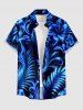 Tenue de plage hawaïenne assortie pour couples - Impression 3D pailletée de fleurs d'hibiscus et de feuilles tropicales - Bleu 