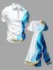 Curve Ombre Print Matching Hawaii Beach Outfit For Couples -  