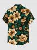 Tenue de plage hawaïenne assortie pour couples à imprimé fleurs et feuilles - Turquoise Foncée 