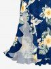 Hibiscus Flower Tropical Leaf Print Matching Hawaii Beach Outfit For Couples -  