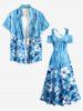 Flowers Leaf Ombre Print Matching Hawaii Beach Outfit For Couples -  