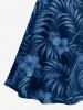 Hibiscus Flower Tropical Leaf Print Drop Shoulder Hawaii Midi Dress -  