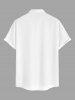 Flower Leaf Metallic Print Buttons Pocket Hawaii Shirt For Men -  