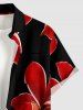 Chemise hawaïenne pour homme à imprimé fleurs, avec boutons et poche - Rouge Vineux 5XL