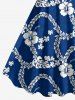 Hibiscus Flower Tropical Leaf Branch Print Matching Hawaii Beach Outfit For Couples -  