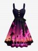 Neon Coconut Tree Flamingo Skateboard Ombre Galaxy Print Matching Hawaii Beach Outfit For Couples -  