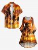 Coconut Tree Ombre Dusk Sunset Print Matching Hawaii Beach Outfit For Couples -  