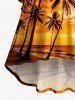 Coconut Tree Ombre Dusk Sunset Print Matching Hawaii Beach Outfit For Couples -  