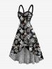 Halloween Tropical Leaf Hibiscus Flower Ghost Print Matching Outfit For Couples -  