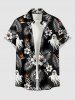 Halloween Tropical Leaf Hibiscus Flower Ghost Print Matching Outfit For Couples -  