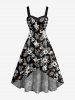 Halloween Tropical Leaf Hibiscus Flower Ghost Print Matching Outfit For Couples -  