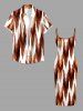 Geometric Ethnic Graphic Print Matching Hawaii Beach Outfit For Couples -  