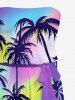 Coconut Tree Colorful Sky Print Matching Hawaii Beach Outfit For Couples -  