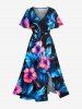 Hibiscus Flower Leaf Print Matching Hawaii Beach Outfit For Couples -  
