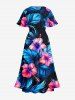 Hibiscus Flower Leaf Print Matching Hawaii Beach Outfit For Couples -  