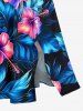 Hibiscus Flower Leaf Print Matching Hawaii Beach Outfit For Couples -  