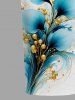 Flower Leaf Metallic Print Matching Hawaii Beach Outfit For Couples -  
