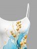 Flower Leaf Metallic Print Matching Hawaii Beach Outfit For Couples -  