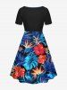 Hibiscus Flower Tropical Leaf Print Matching Hawaii Beach Outfit For Couples -  