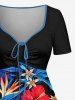 Hibiscus Flower Tropical Leaf Print Matching Hawaii Beach Outfit For Couples -  