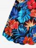 Hibiscus Flower Tropical Leaf Print Matching Hawaii Beach Outfit For Couples -  