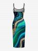 Fluid Curve Painting Print Hawaii Dress -  