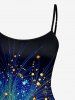 Robe hawaïenne à imprimé pailleté de plumes de paon - Bleu de Minuit XXS