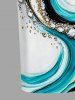 Diamond Curve Colorblock Print Hawaii Fitted Dress -  
