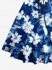 Flowers Leaf Print Crisscross Straps Bowknot Hawaii Tank Dress -  
